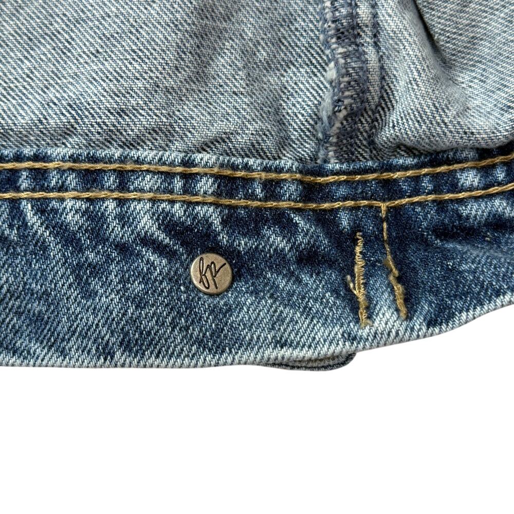 Free People We The Free Rumors Cropped Denim Jacket 100%Cotton Classic/Modern - Picture 6 of 16